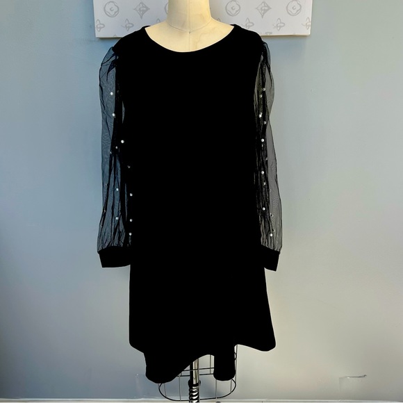 shein women’s black midi dress with pearls 2XL m161-27 - Picture 1 of 4